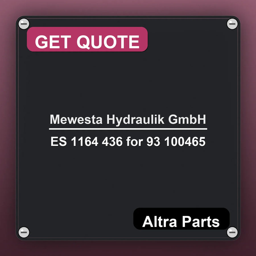 Mewesta Hydraulik GmbH ES 1164 436 for 93 100465 industrial nameplate style image – Altra Parts. GET QUOTE.
