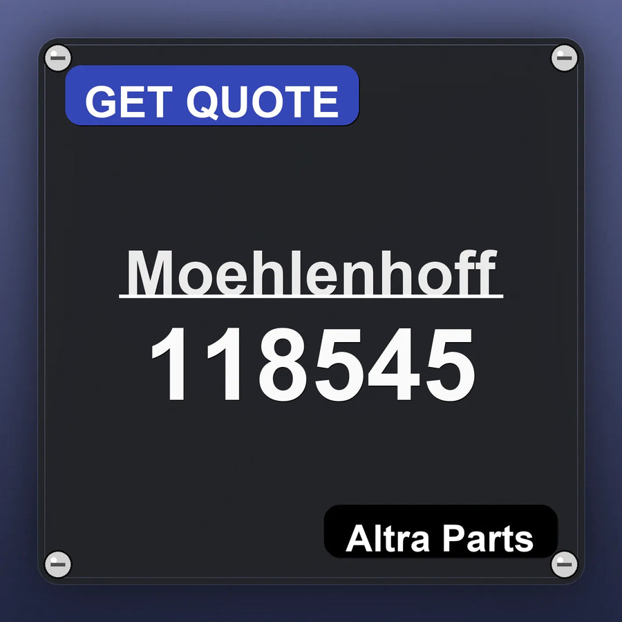 Moehlenhoff 118545 industrial nameplate style image – Altra Parts. GET QUOTE.