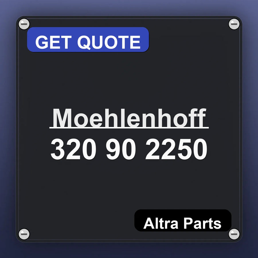 Moehlenhoff 320 90 2250 industrial nameplate style image – Altra Parts. GET QUOTE.