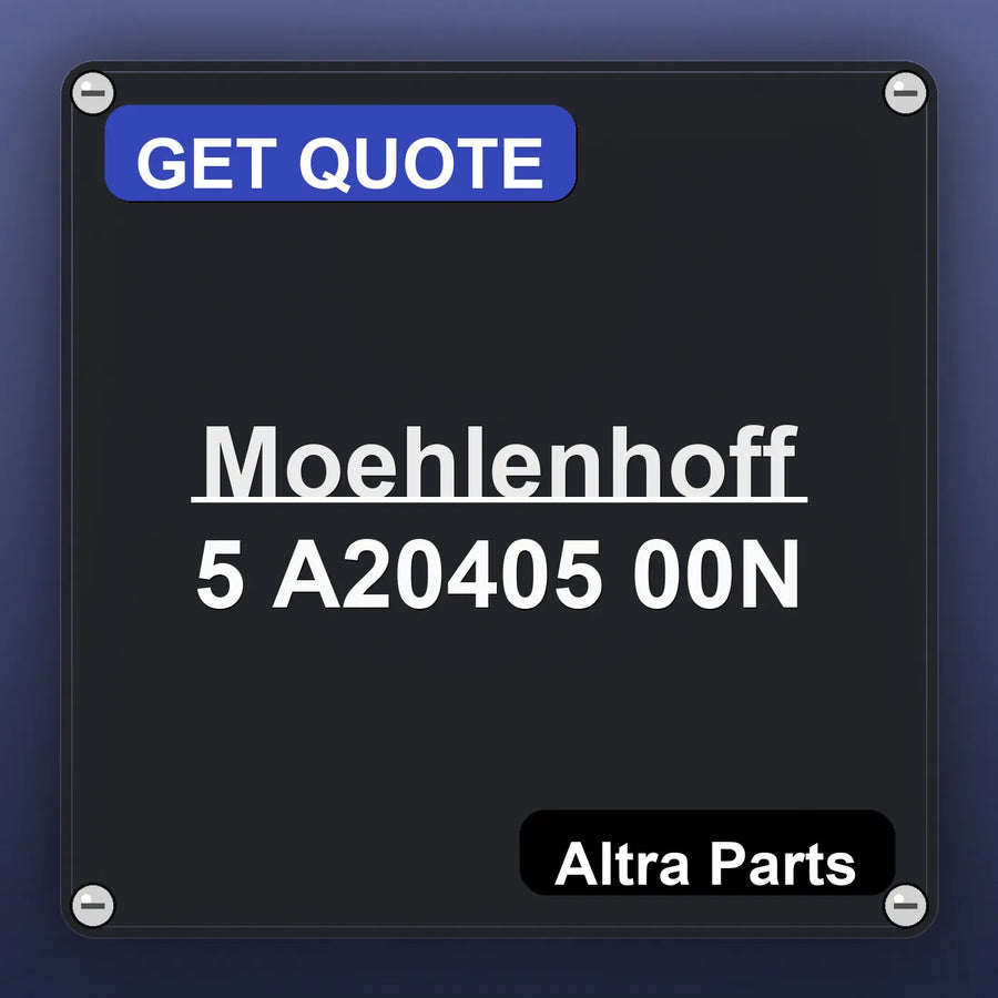 Moehlenhoff 5 A20405 00N industrial nameplate style image – Altra Parts. GET QUOTE.