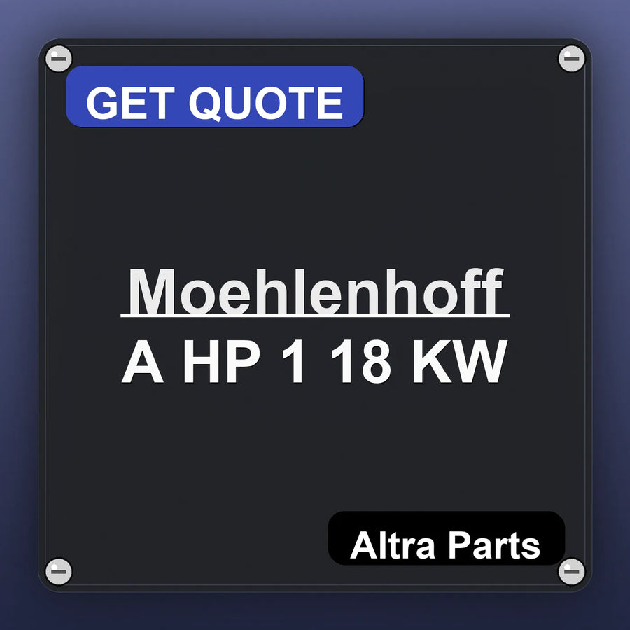 Moehlenhoff A HP 1 18 KW industrial nameplate style image – Altra Parts. GET QUOTE.