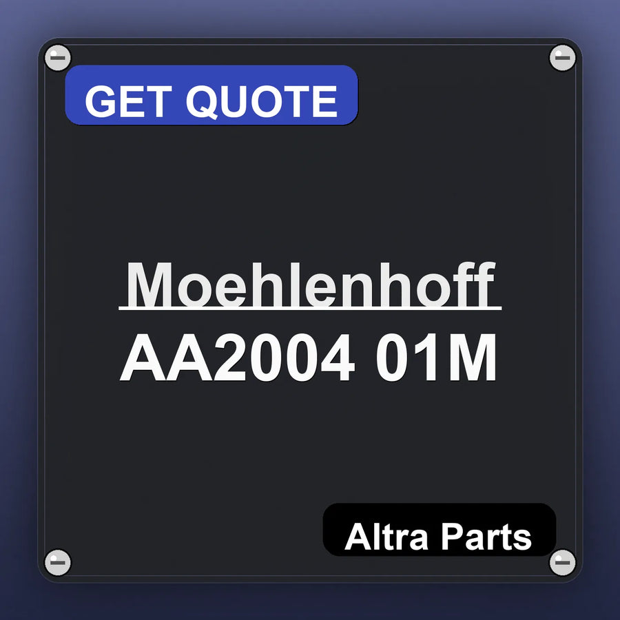 Moehlenhoff AA2004 01M industrial nameplate style image – Altra Parts. GET QUOTE.