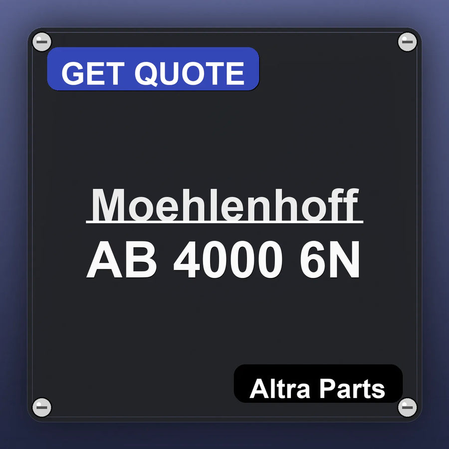 Moehlenhoff AB 4000 6N industrial nameplate style image – Altra Parts. GET QUOTE.