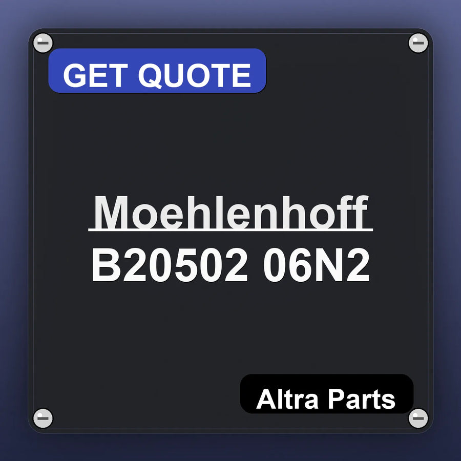 Moehlenhoff B20502 06N2 industrial nameplate style image – Altra Parts. GET QUOTE.
