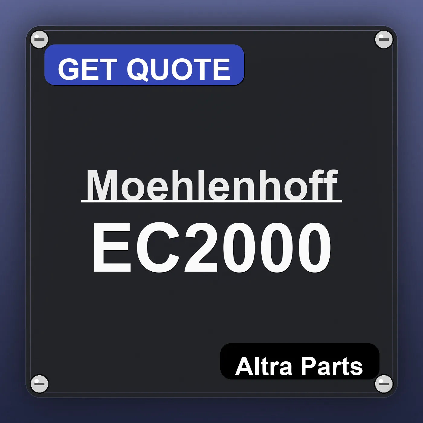 Moehlenhoff EC2000 industrial nameplate style image – Altra Parts. GET QUOTE.