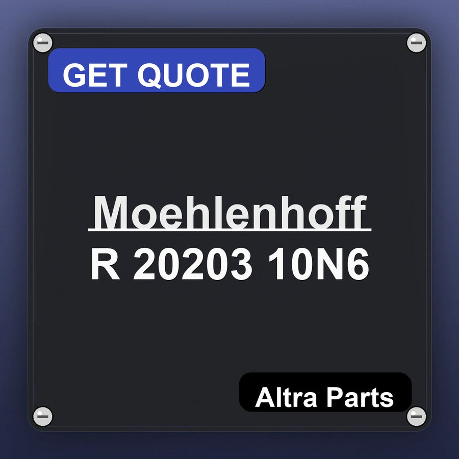 Moehlenhoff R 20203 10N6 industrial nameplate style image – Altra Parts. GET QUOTE.
