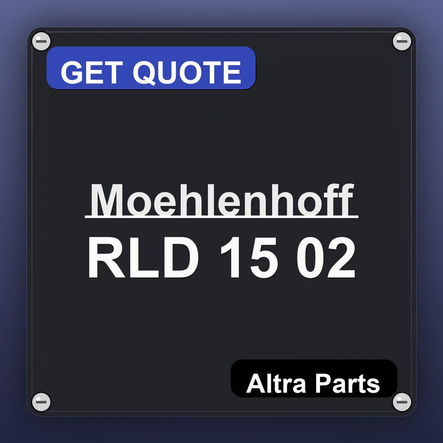 Moehlenhoff RLD 15 02 industrial nameplate style image – Altra Parts. GET QUOTE.