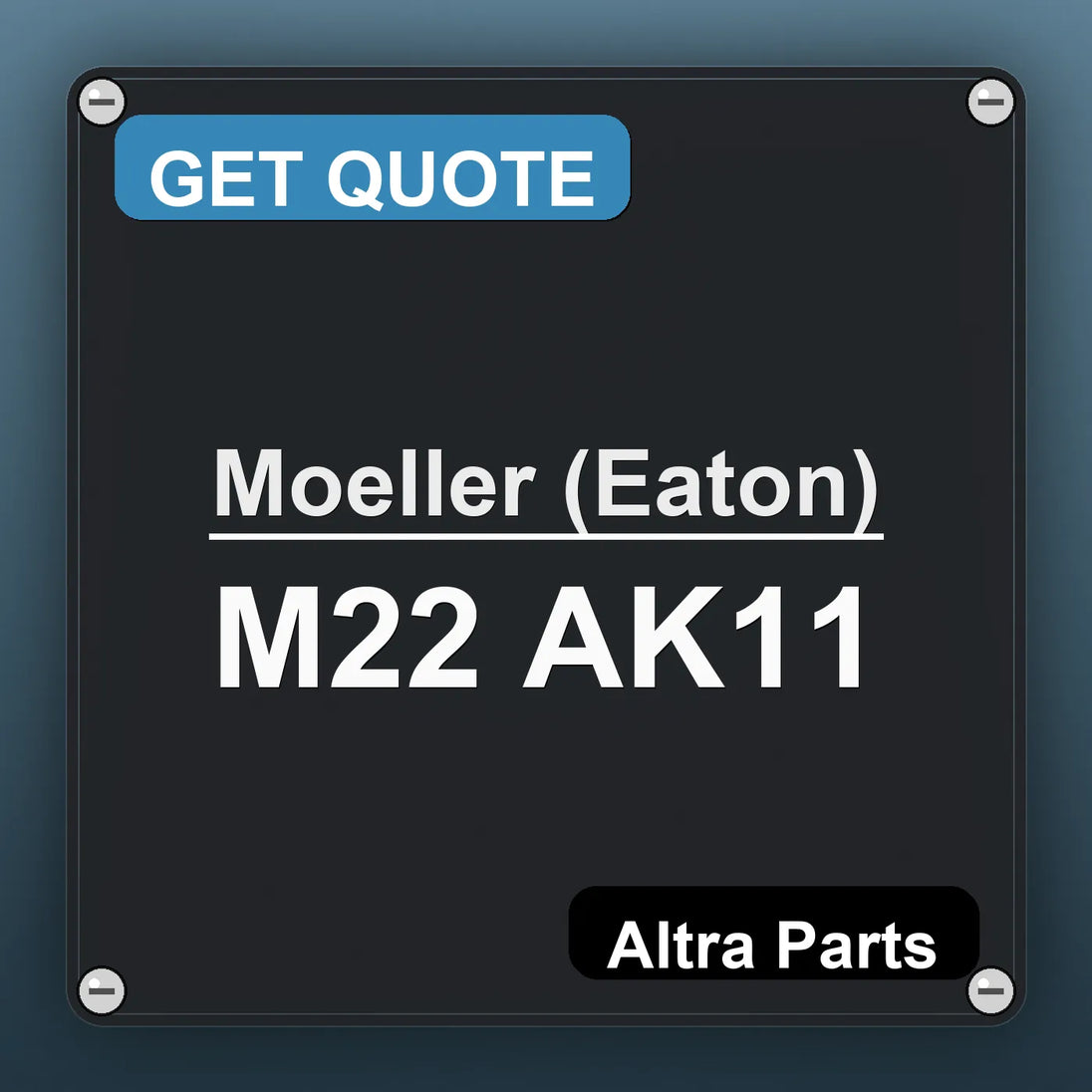 Moeller (Eaton) M22 AK11 industrial nameplate style image – Altra Parts. GET QUOTE.