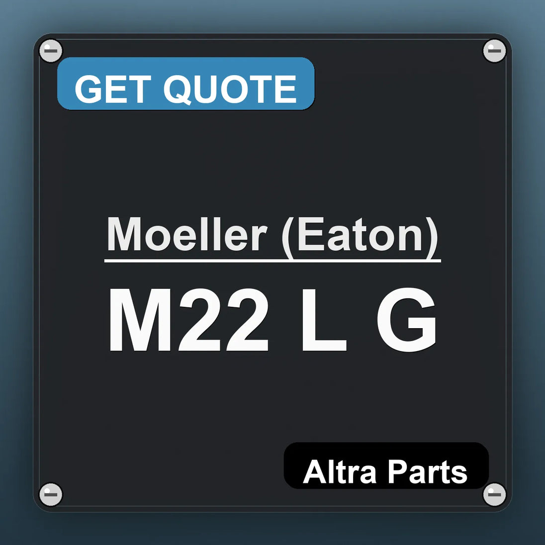 Moeller (Eaton) M22 L G industrial nameplate style image – Altra Parts. GET QUOTE.