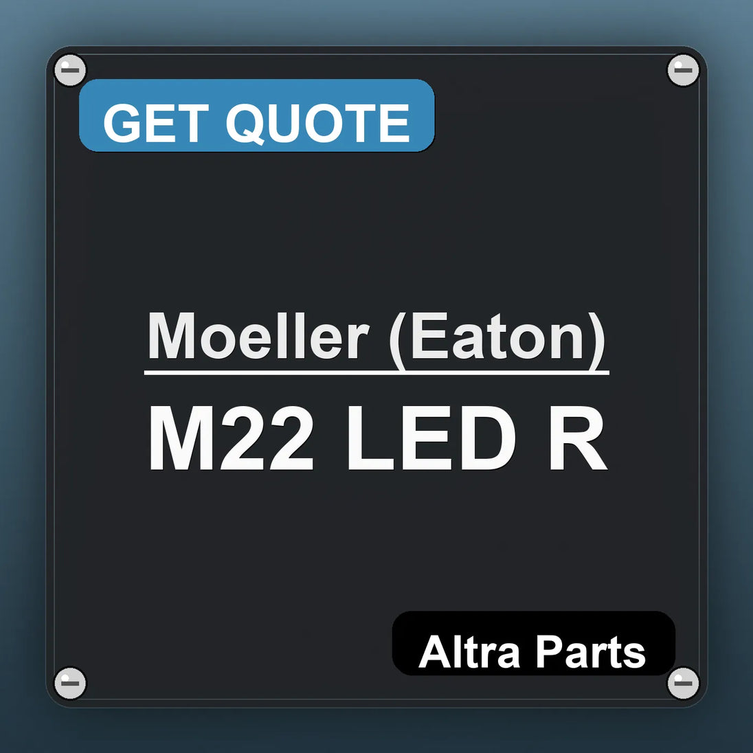 Moeller (Eaton) M22 LED R industrial nameplate style image – Altra Parts. GET QUOTE.