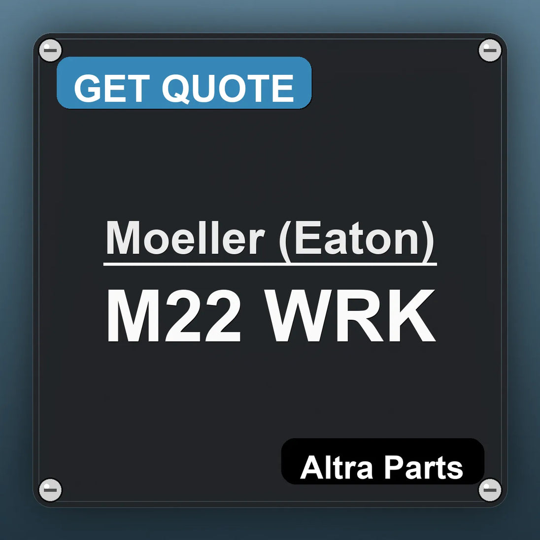 Moeller (Eaton) M22 WRK industrial nameplate style image – Altra Parts. GET QUOTE.