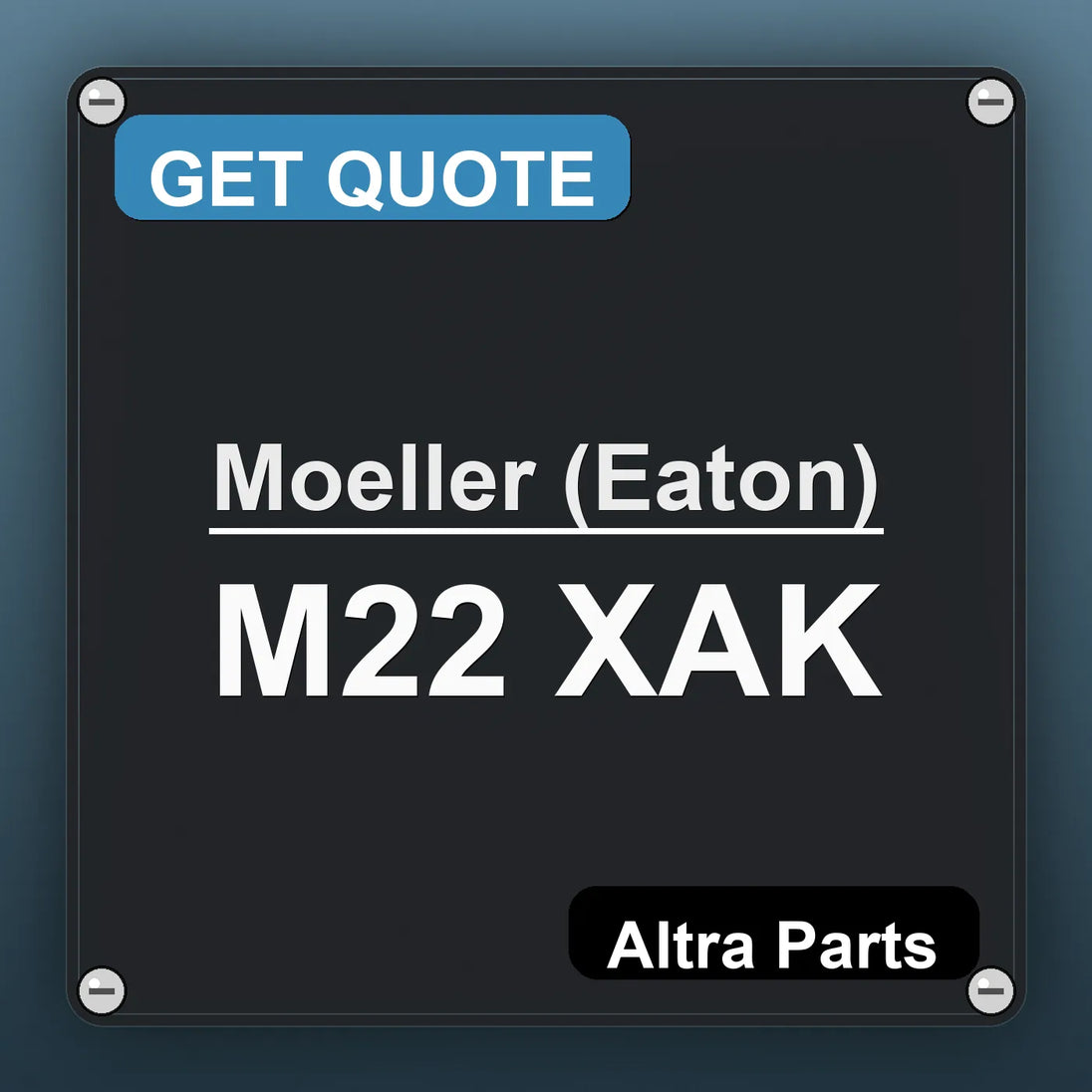 Moeller (Eaton) M22 XAK industrial nameplate style image – Altra Parts. GET QUOTE.