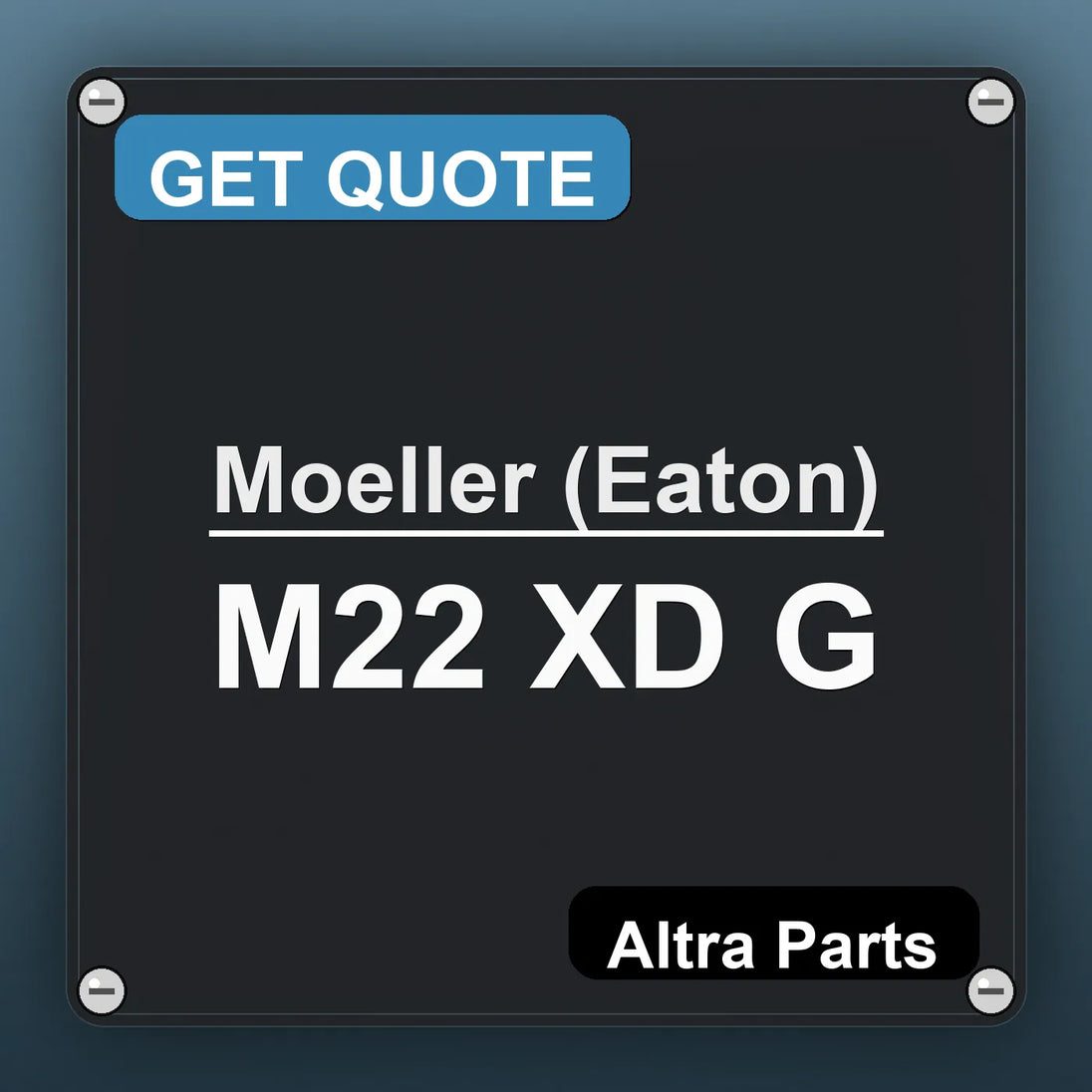 Moeller (Eaton) M22 XD G industrial nameplate style image – Altra Parts. GET QUOTE.
