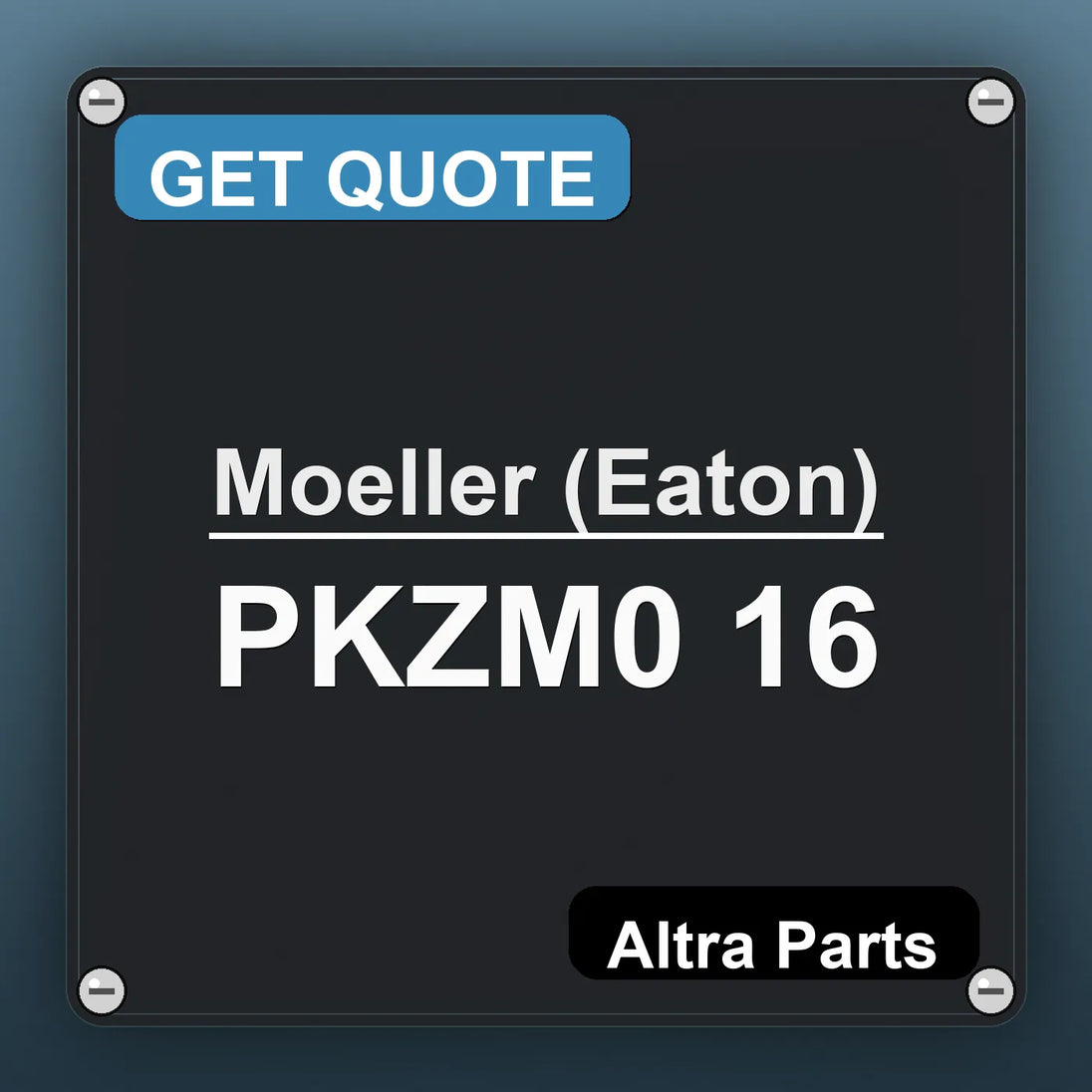 Moeller (Eaton) PKZM0 16 industrial nameplate style image – Altra Parts. GET QUOTE.