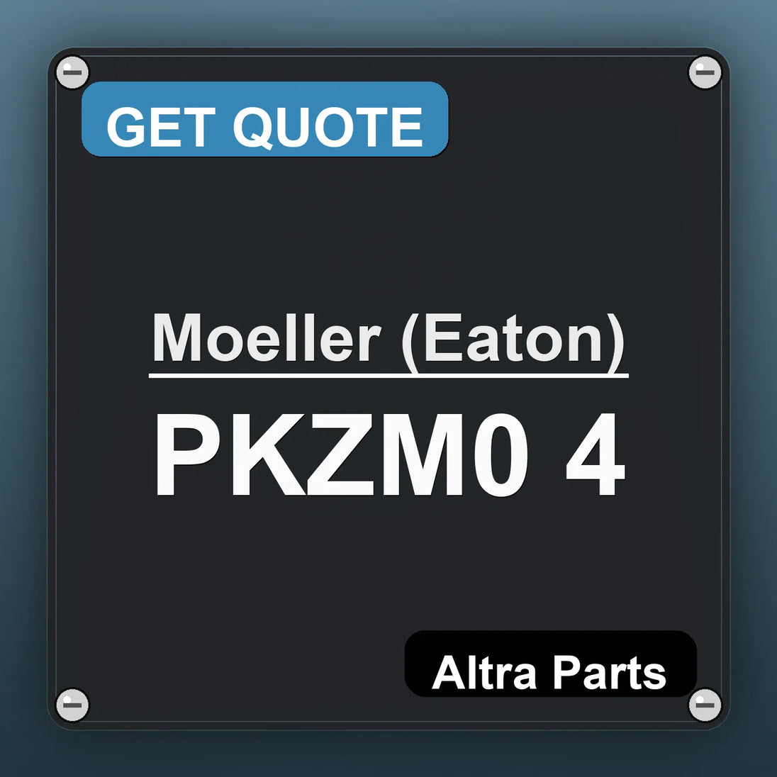 Moeller (Eaton) PKZM0 4 industrial nameplate style image – Altra Parts. GET QUOTE.