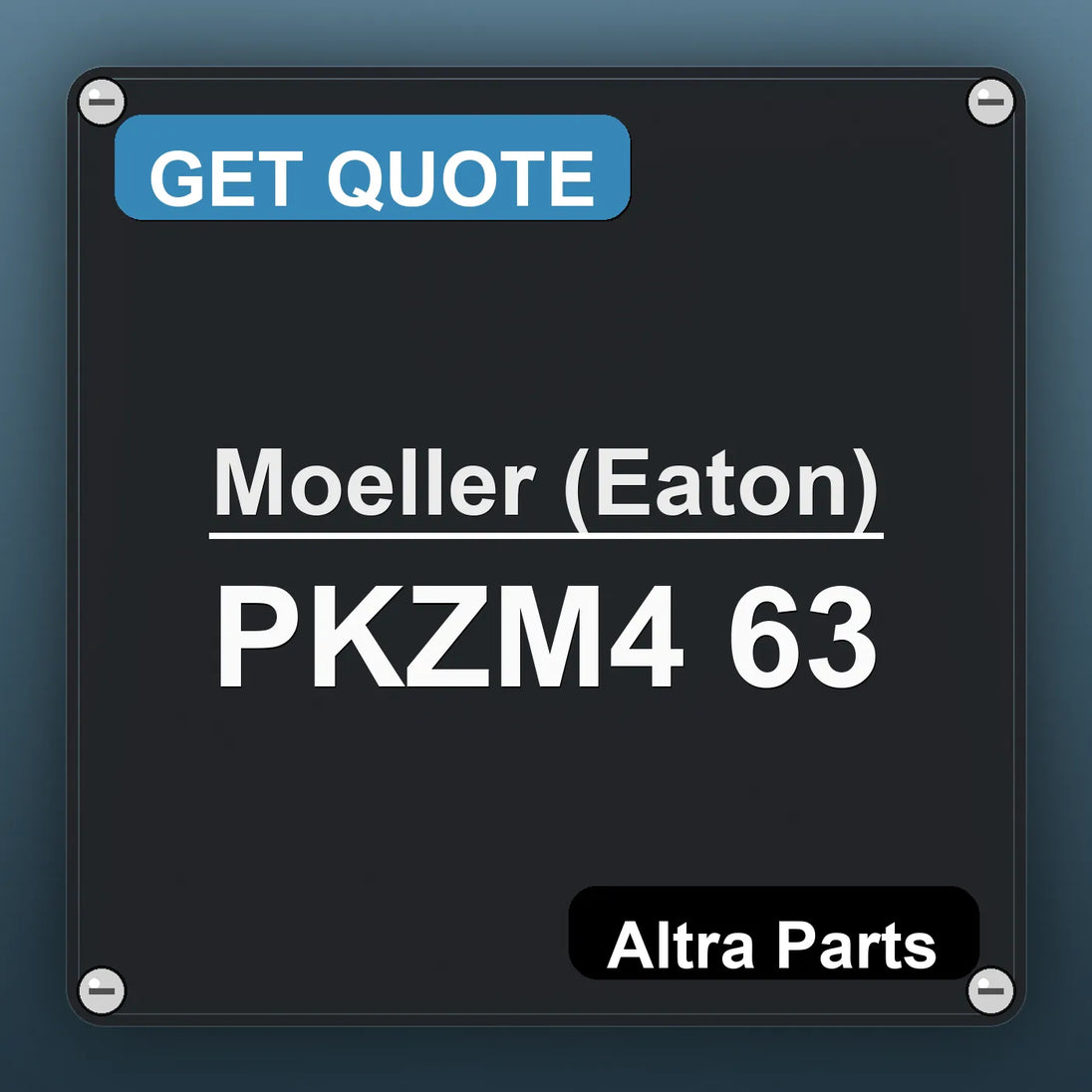 Moeller (Eaton) PKZM4 63 industrial nameplate style image – Altra Parts. GET QUOTE.