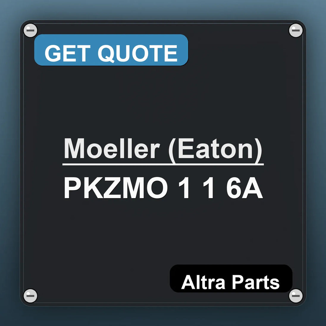 Moeller (Eaton) PKZMO 1 1 6A industrial nameplate style image – Altra Parts. GET QUOTE.