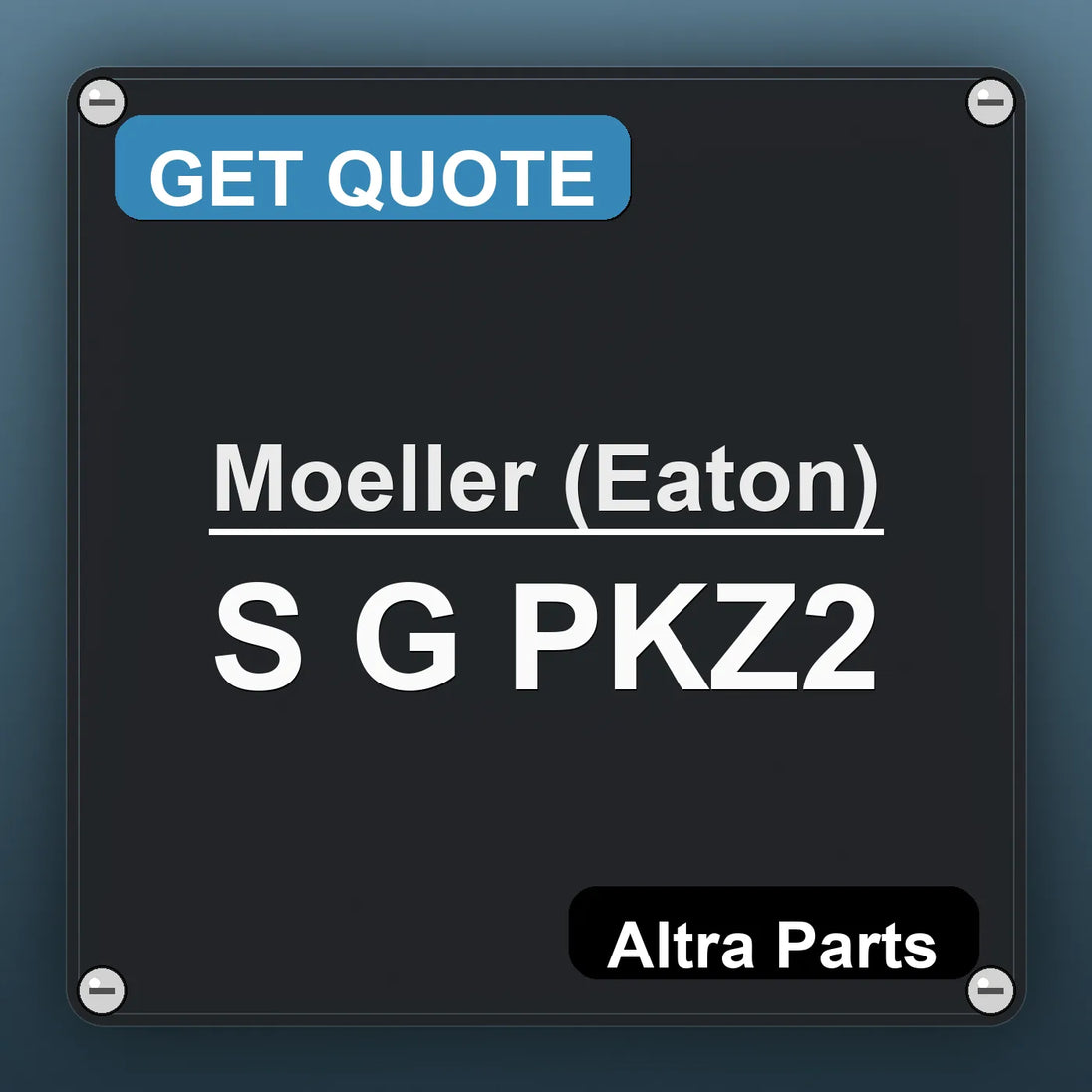 Moeller (Eaton) S G PKZ2 industrial nameplate style image – Altra Parts. GET QUOTE.