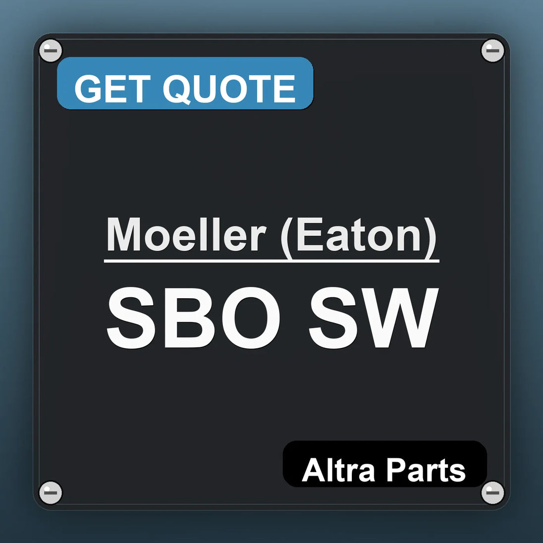 Moeller (Eaton) SBO SW industrial nameplate style image – Altra Parts. GET QUOTE.
