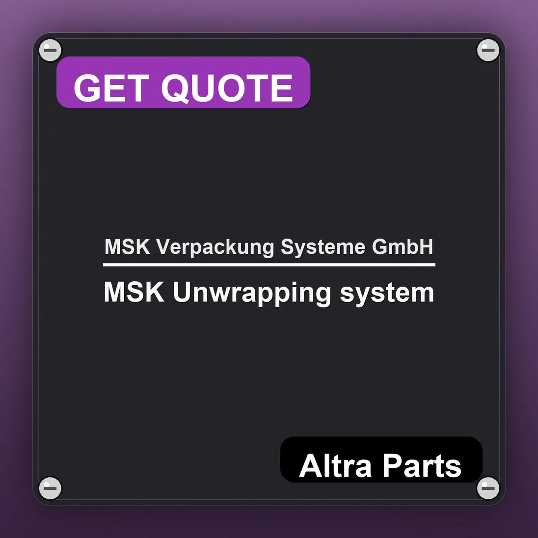 MSK Verpackung Systeme GmbH MSK Unwrapping system | Altra Parts