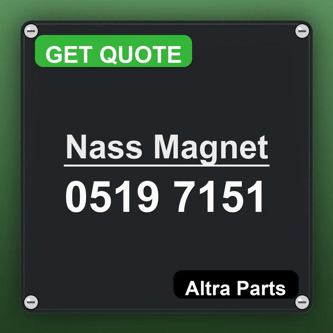 Nass Magnet 0519 7151 industrial nameplate style image – Altra Parts. GET QUOTE.