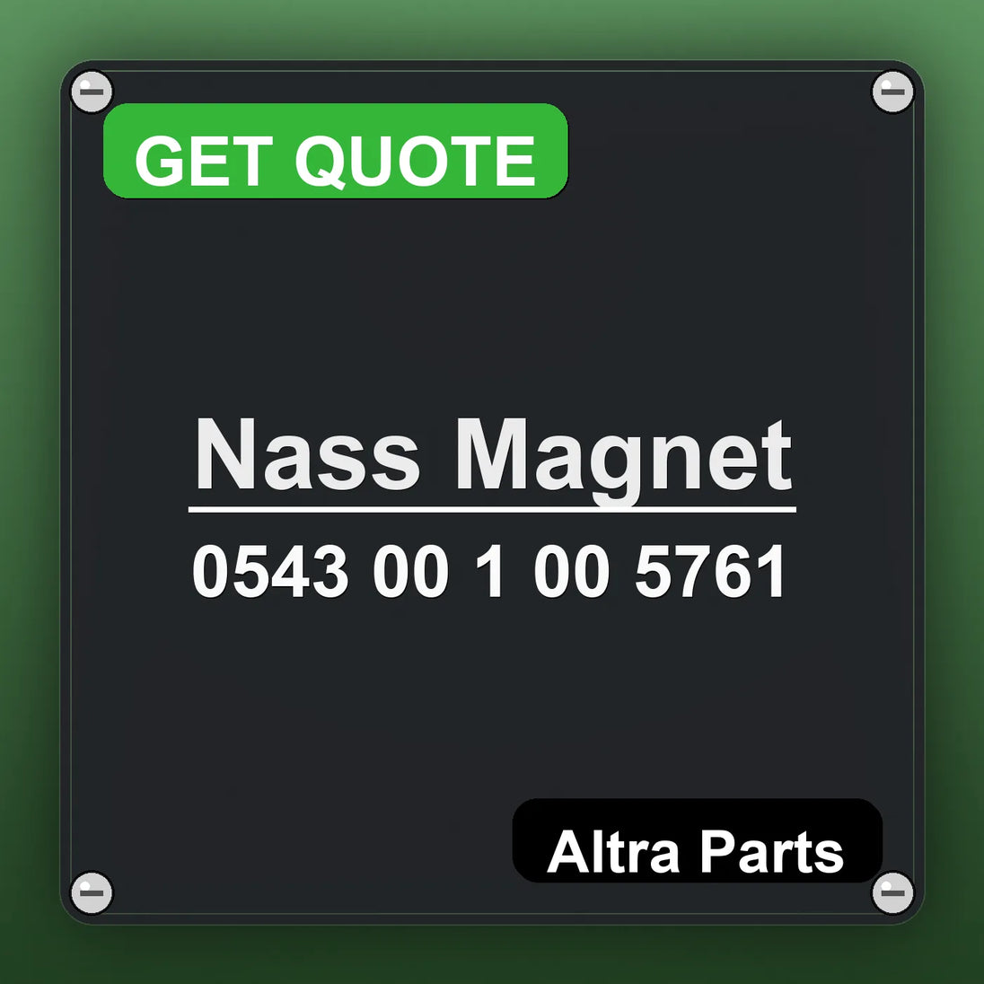 Nass Magnet 0543 00 1 00 5761 industrial nameplate style image – Altra Parts. GET QUOTE.