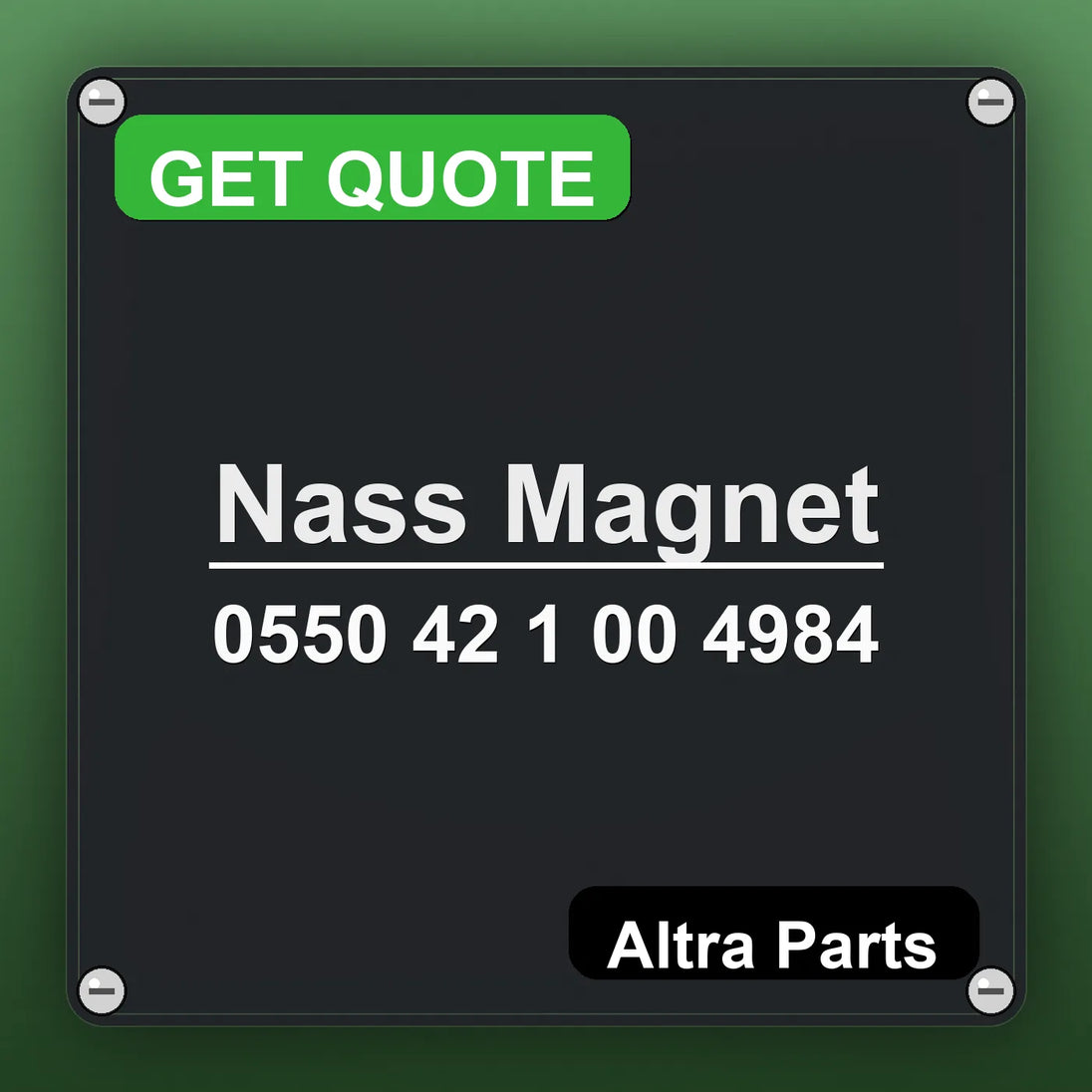 Nass Magnet 0550 42 1 00 4984 industrial nameplate style image – Altra Parts. GET QUOTE.