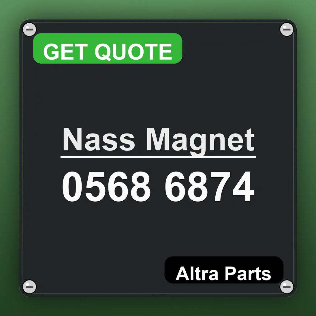 Nass Magnet 0568 6874 industrial nameplate style image – Altra Parts. GET QUOTE.