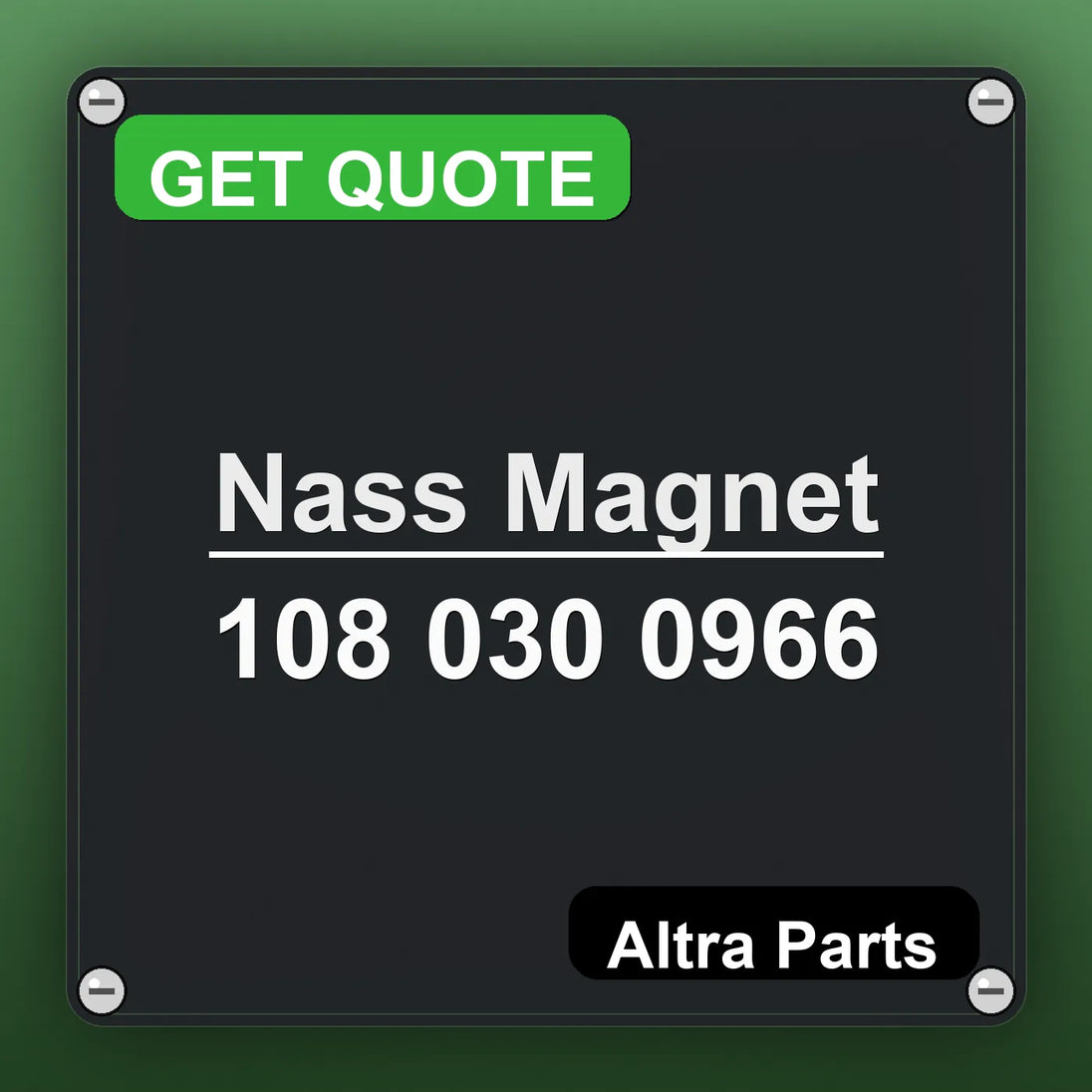 Nass Magnet 108 030 0966 industrial nameplate style image – Altra Parts. GET QUOTE.