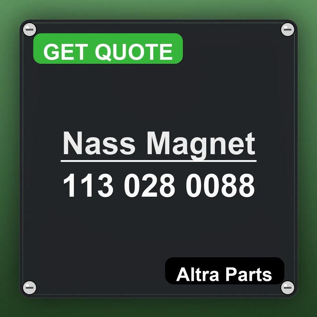 Nass Magnet 113 028 0088 industrial nameplate style image – Altra Parts. GET QUOTE.