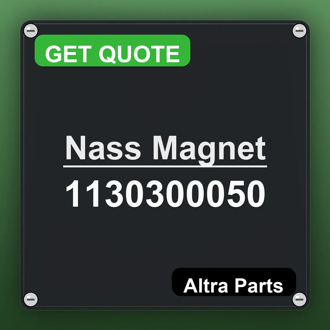 Nass Magnet 1130300050 industrial nameplate style image – Altra Parts. GET QUOTE.