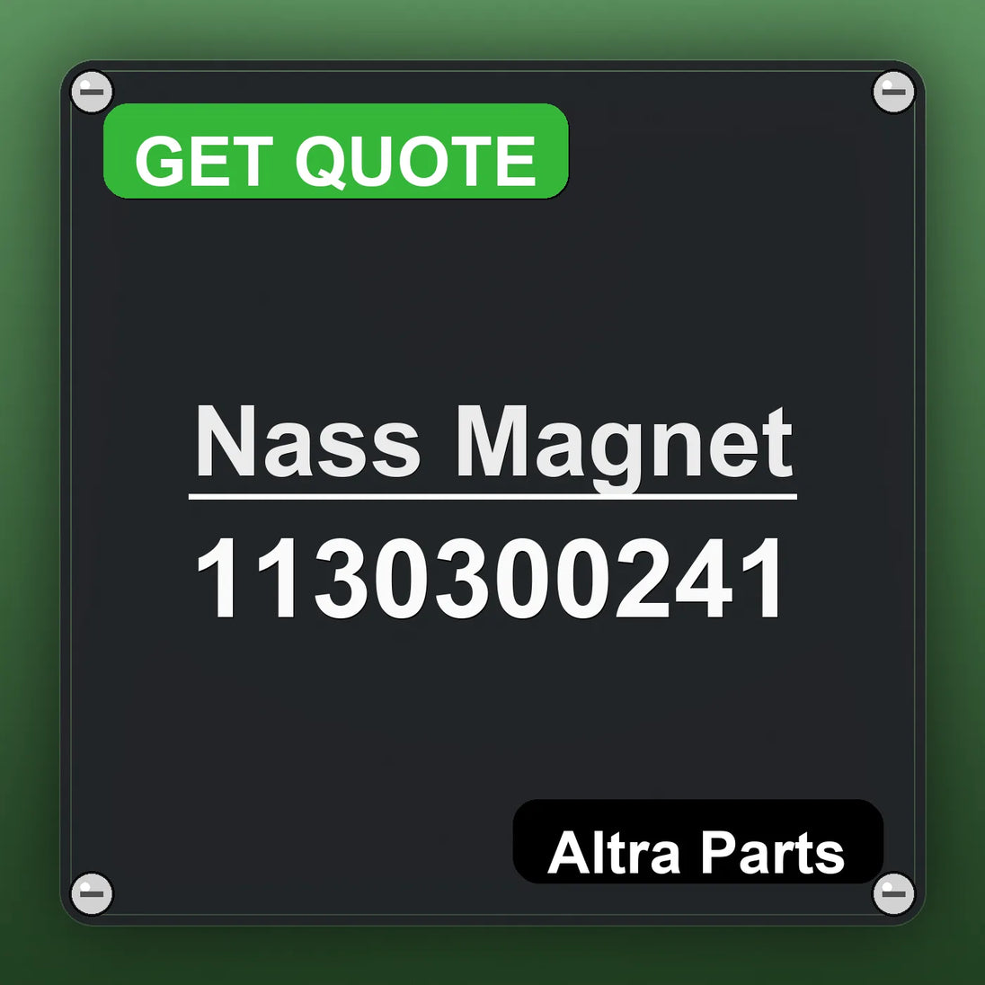Nass Magnet 1130300241 industrial nameplate style image – Altra Parts. GET QUOTE.
