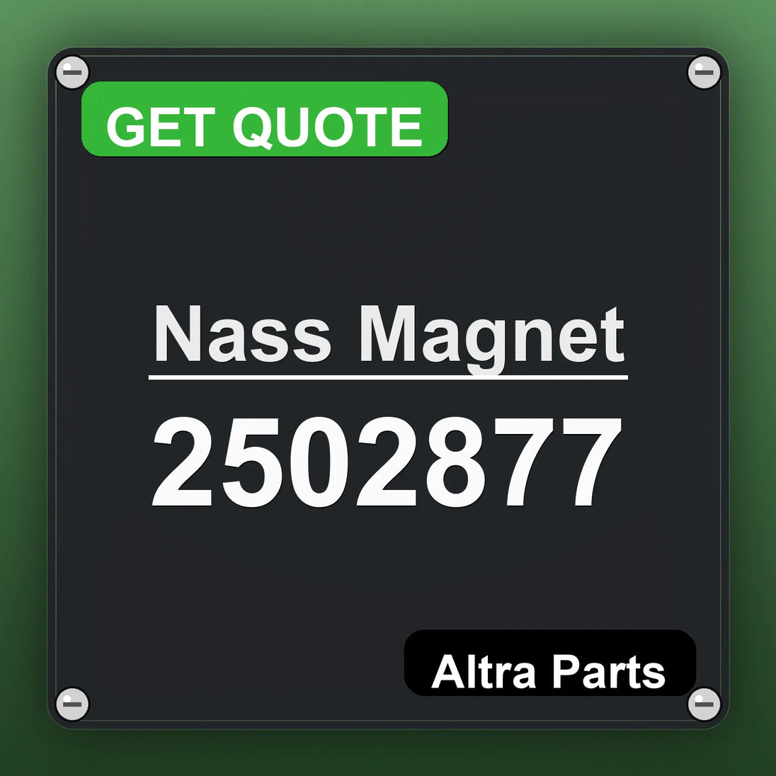 Nass Magnet 2502877 industrial nameplate style image – Altra Parts. GET QUOTE.