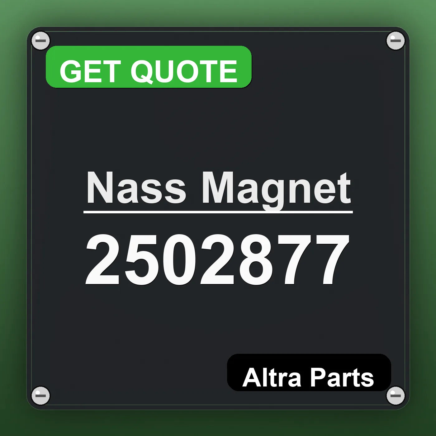 Nass Magnet 2502877 industrial nameplate style image – Altra Parts. GET QUOTE.