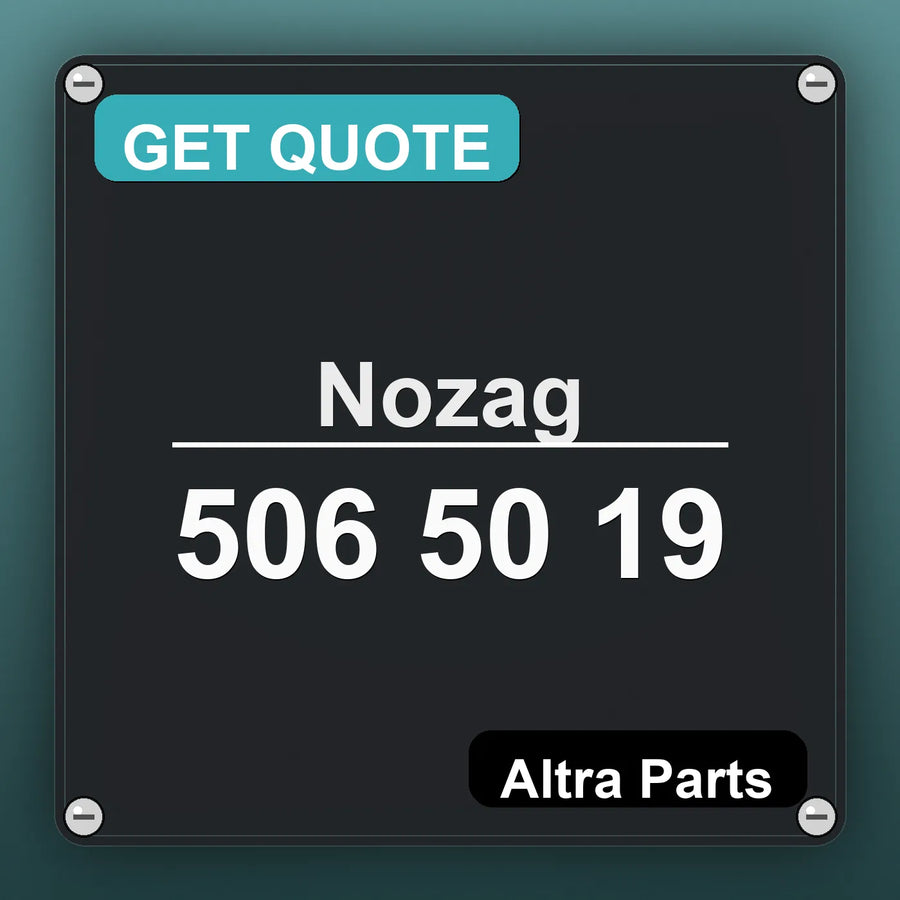 Nozag 506 50 19 industrial nameplate style image – Altra Parts. GET QUOTE.