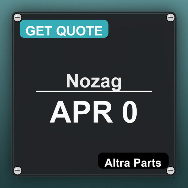 Nozag APR 0 industrial nameplate style image – Altra Parts. GET QUOTE.