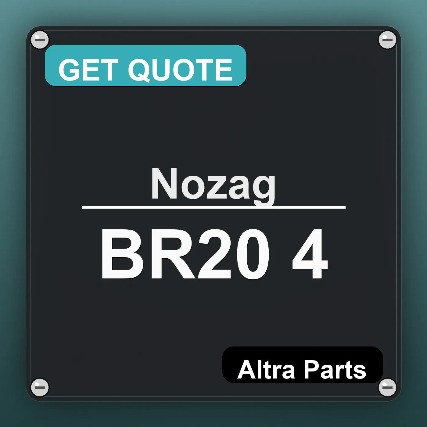 Nozag BR20 4 industrial nameplate style image – Altra Parts. GET QUOTE.