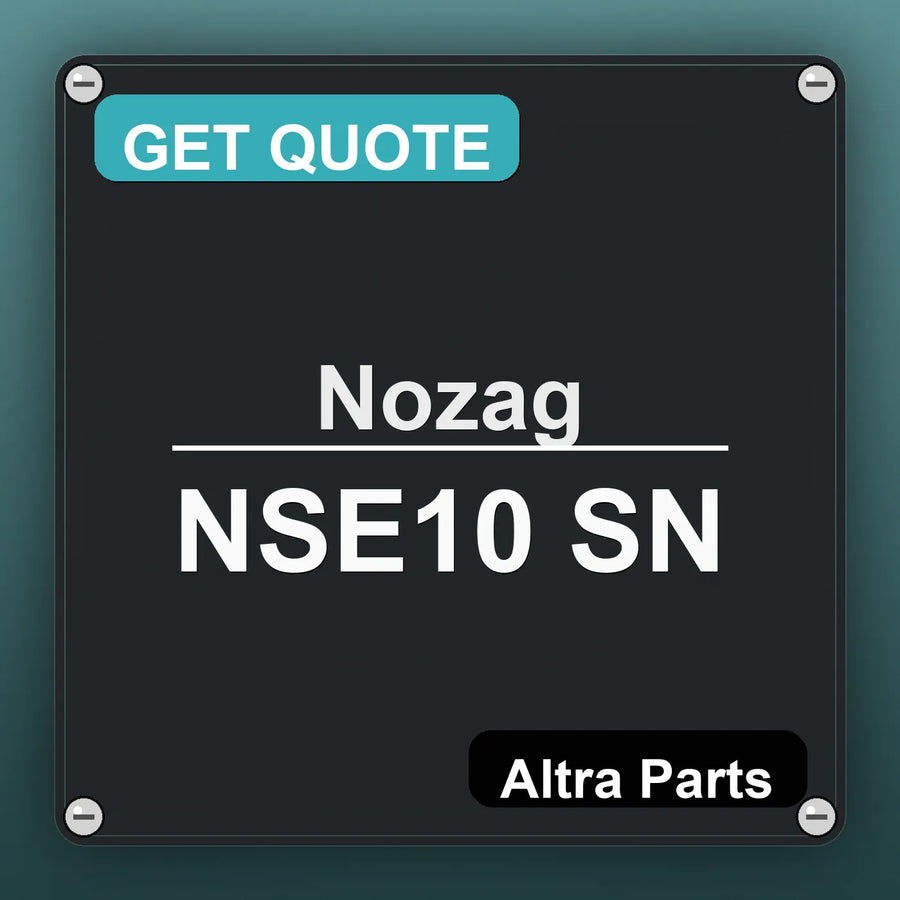 Nozag NSE10 SN industrial nameplate style image – Altra Parts. GET QUOTE.