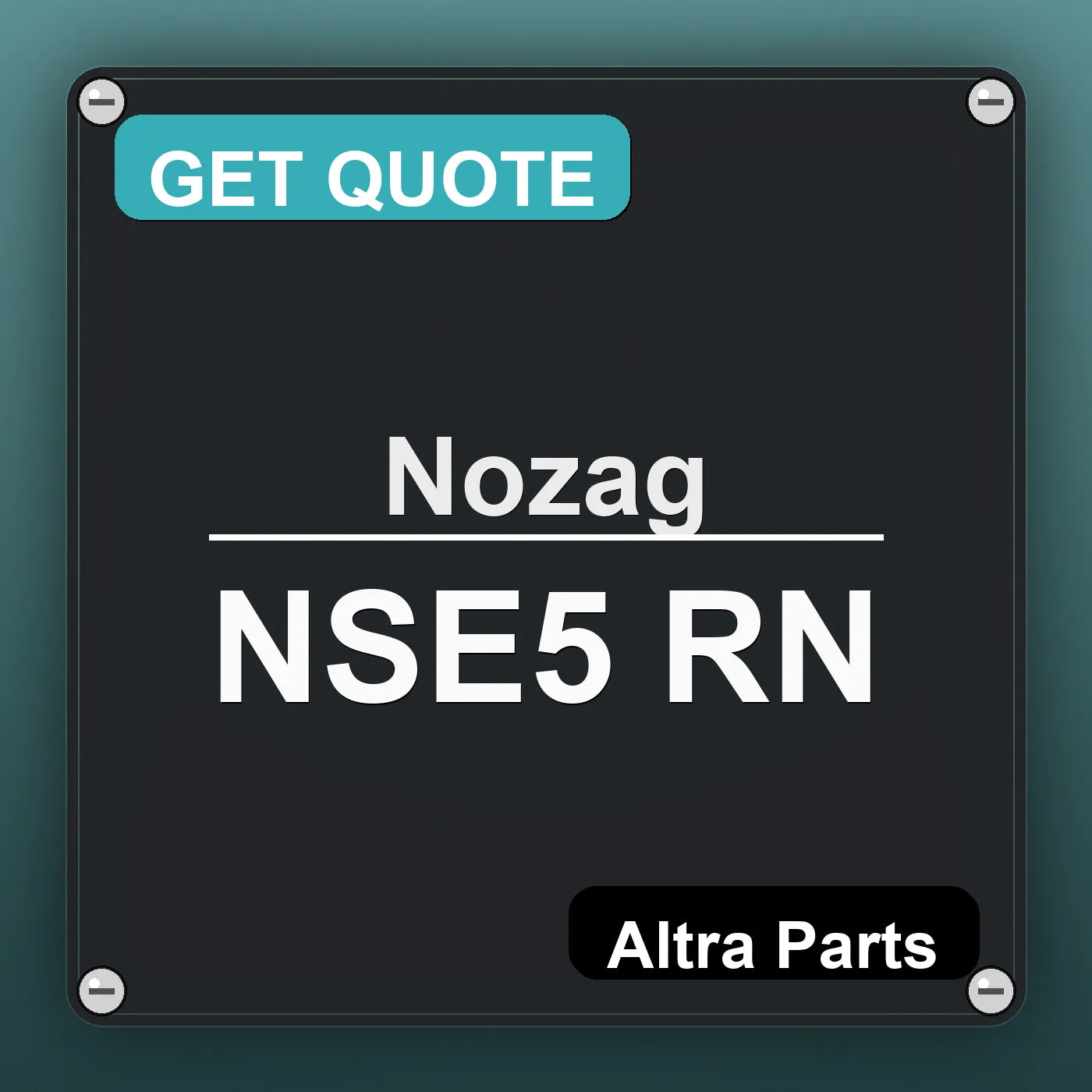 Nozag NSE5 RN industrial nameplate style image – Altra Parts. GET QUOTE.