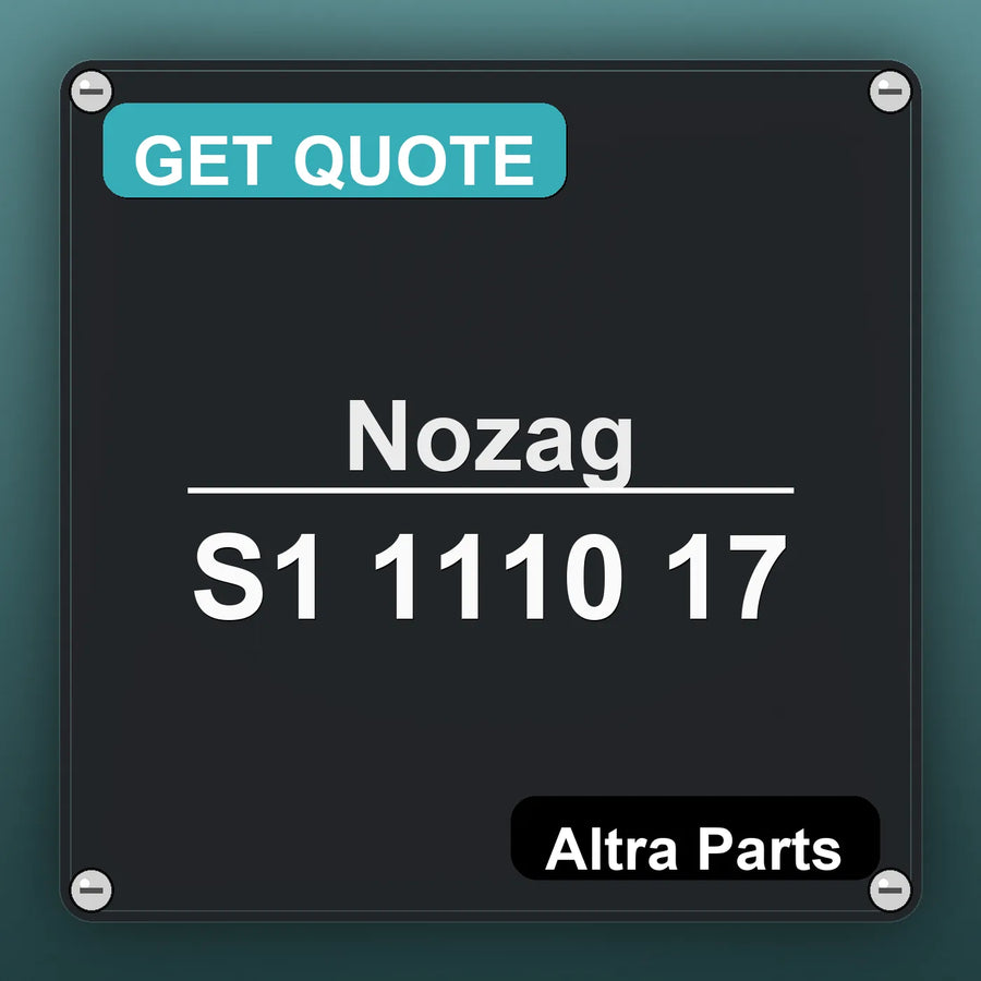 Nozag S1 1110 17 industrial nameplate style image – Altra Parts. GET QUOTE.