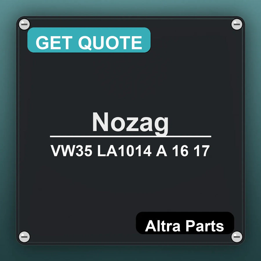 Nozag VW35 LA1014 A 16 17 industrial nameplate style image – Altra Parts. GET QUOTE.