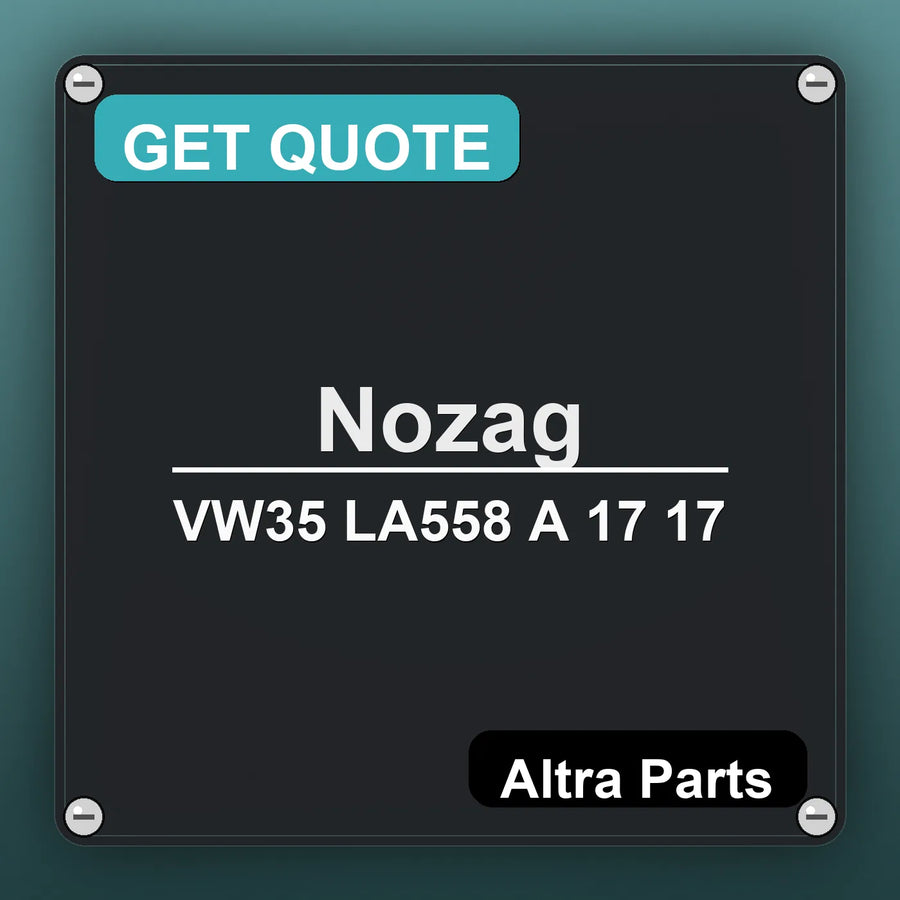 Nozag VW35 LA558 A 17 17 industrial nameplate style image – Altra Parts. GET QUOTE.