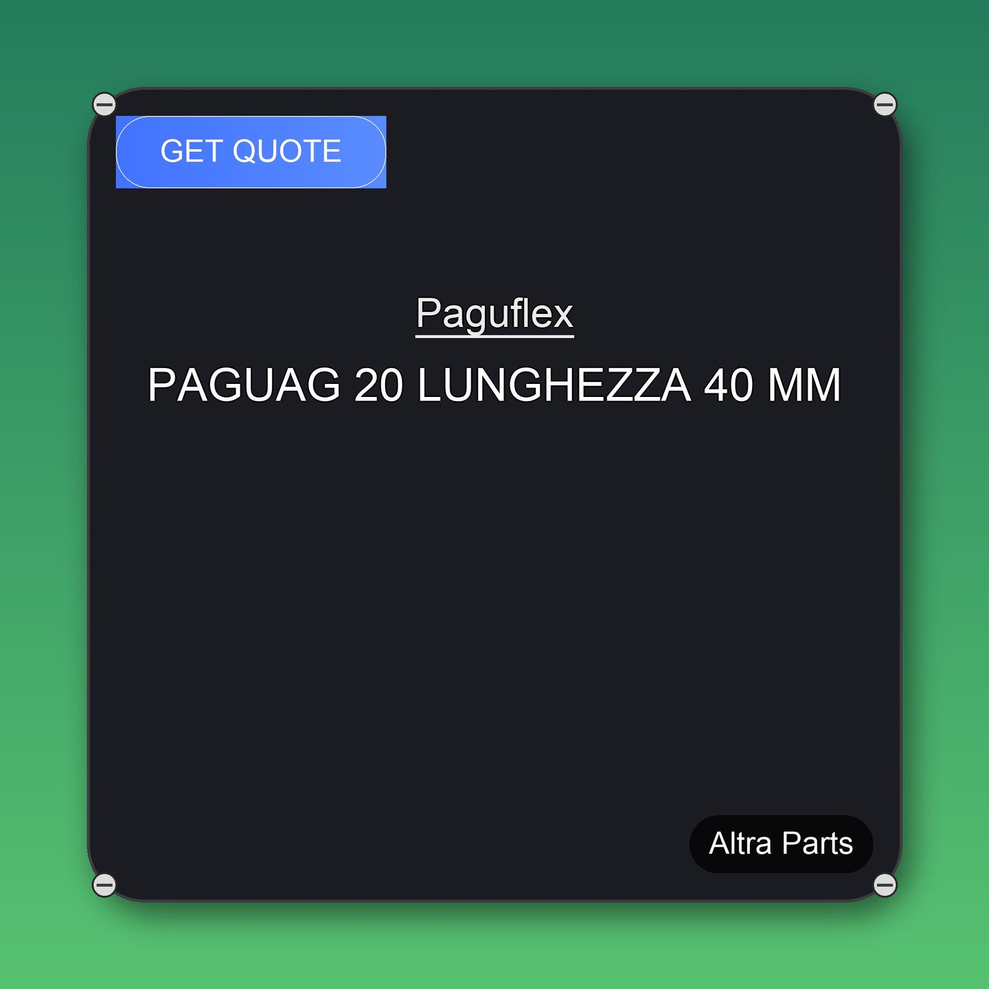 Paguflex PAGUAG 20 LUNGHEZZA 40 MM industrial spare part – fast international delivery & worldwide shipping