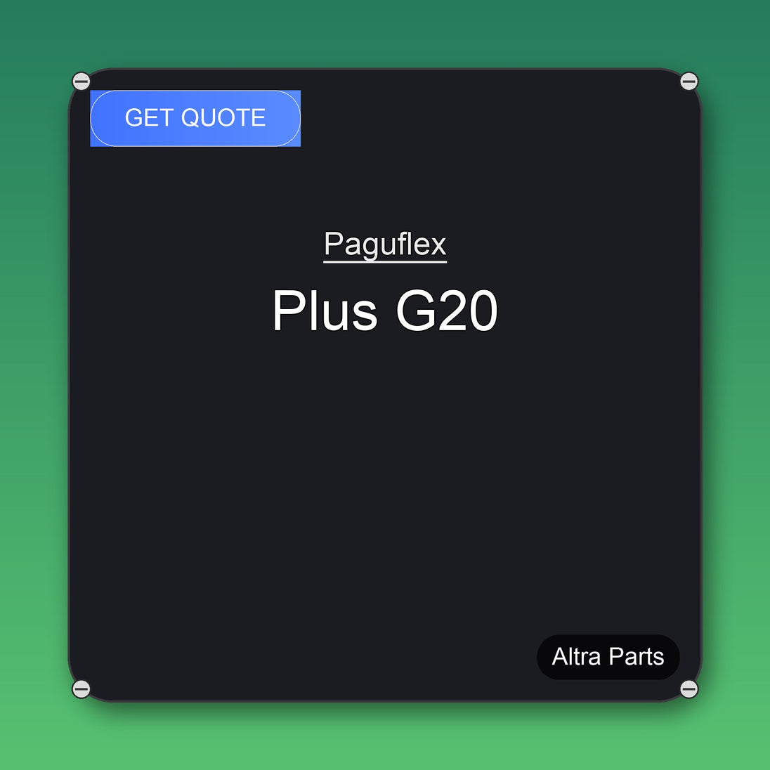 Paguflex Plus G20 industrial spare part – fast international delivery & worldwide shipping