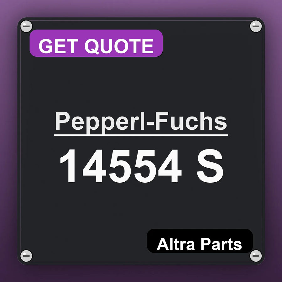 Pepperl-Fuchs 14554 S industrial nameplate style image – Altra Parts. GET QUOTE.