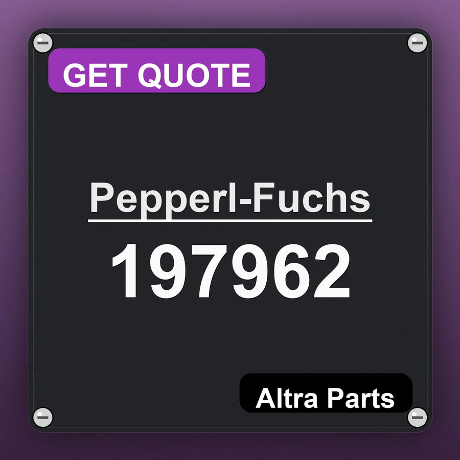 Pepperl-Fuchs 197962 industrial nameplate style image – Altra Parts. GET QUOTE.