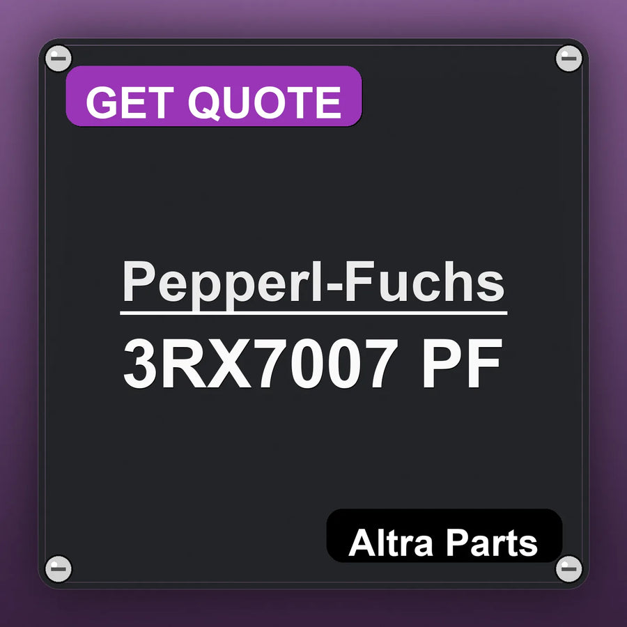 Pepperl-Fuchs 3RX7007 PF industrial nameplate style image – Altra Parts. GET QUOTE.