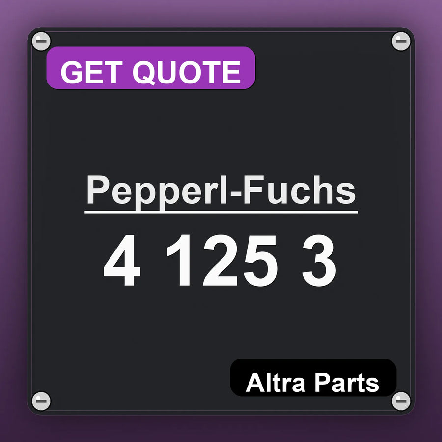 Pepperl-Fuchs 4 125 3 industrial nameplate style image – Altra Parts. GET QUOTE.