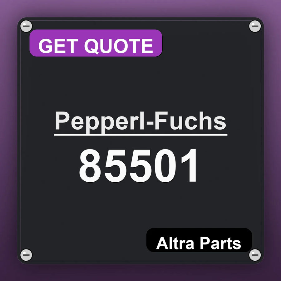 Pepperl-Fuchs 85501 industrial nameplate style image – Altra Parts. GET QUOTE.