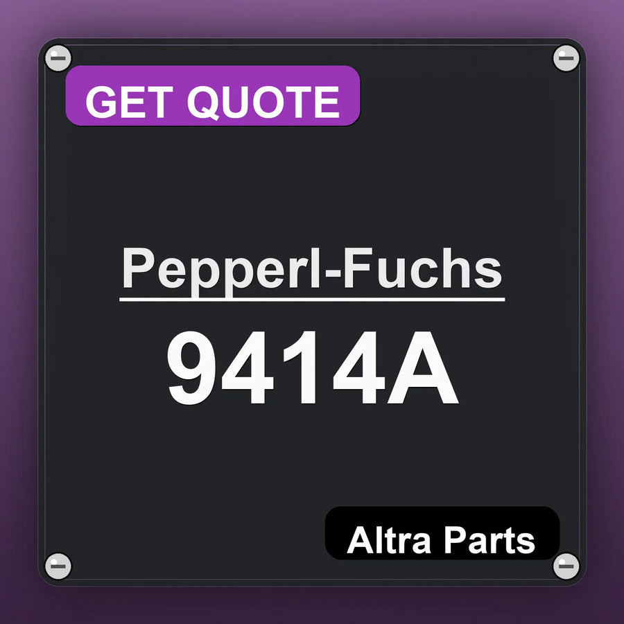 Pepperl-Fuchs 9414A industrial nameplate style image – Altra Parts. GET QUOTE.